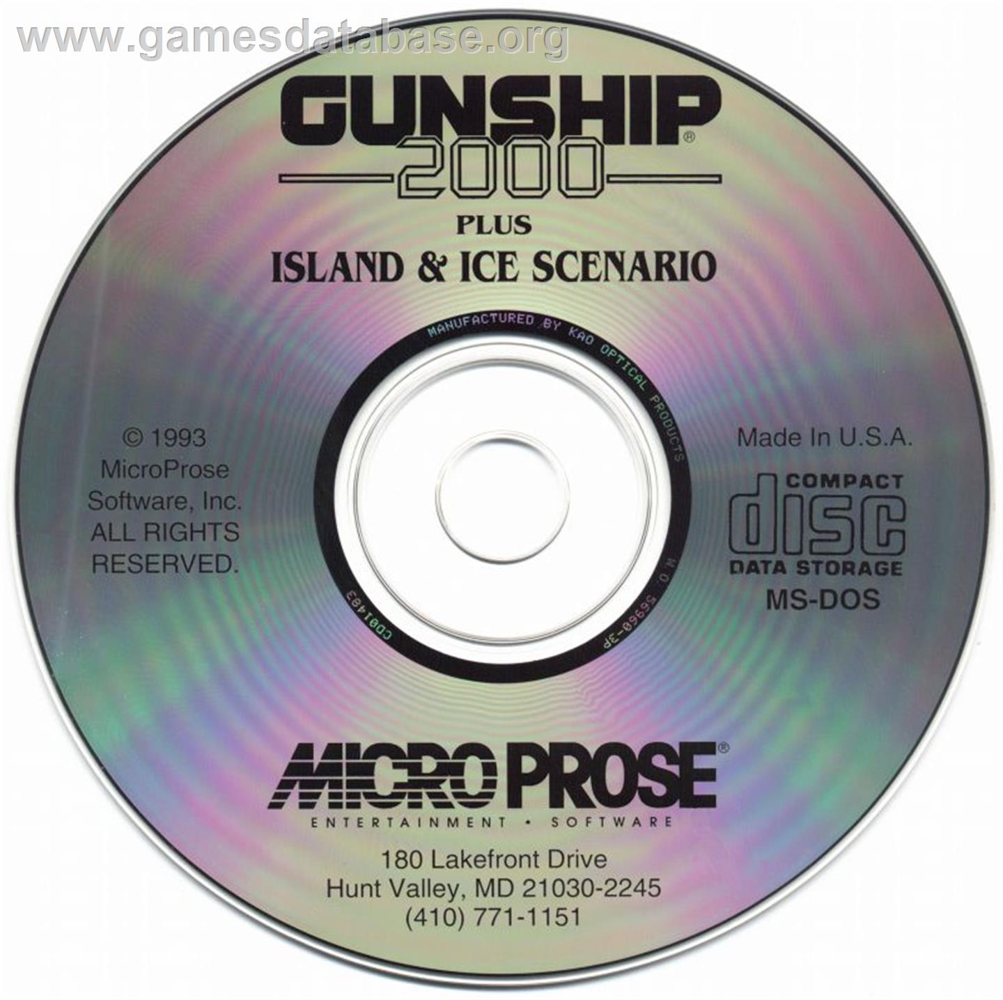 Gunship 2000 - Microsoft DOS - Artwork - Disc
