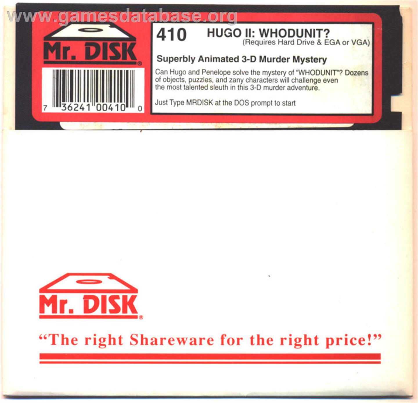 Hugo 2 - Whodunit - Microsoft DOS - Artwork - Disc