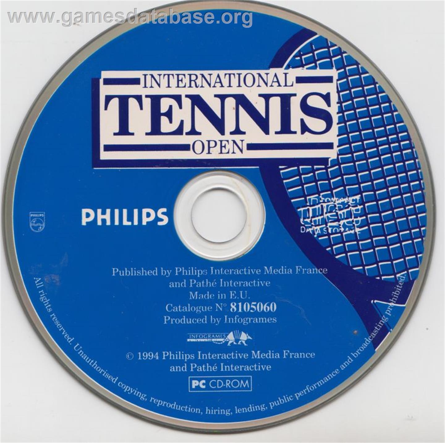 International Tennis Open - Microsoft DOS - Artwork - Disc