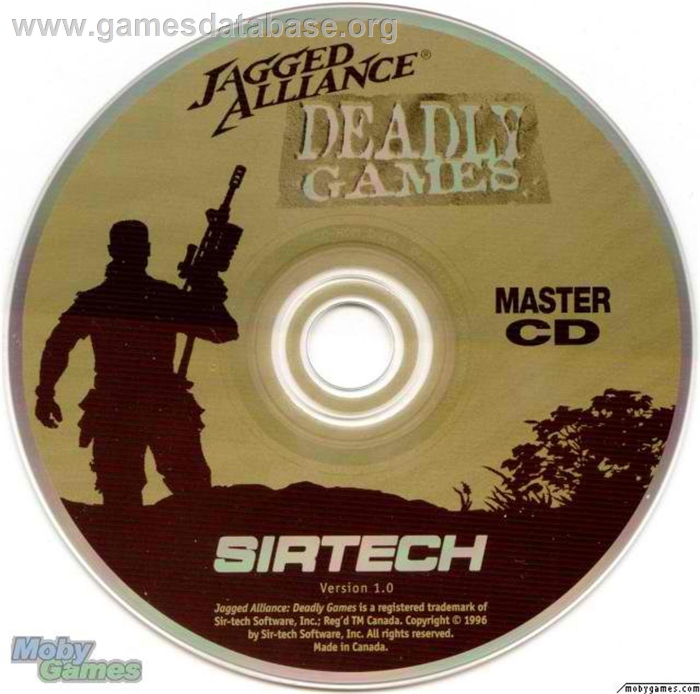 Jagged Alliance - Deadly Games - Microsoft DOS - Artwork - Disc