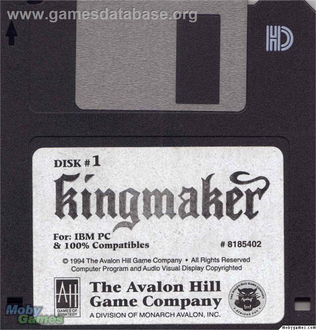 Kingmaker - The Quest for The Crown - Microsoft DOS - Artwork - Disc