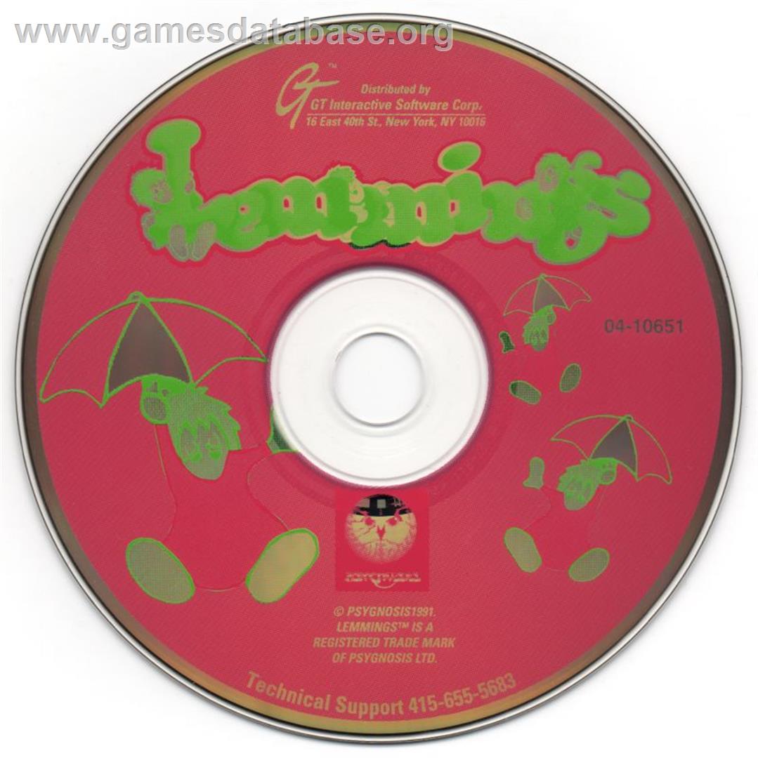 Lemmings - Microsoft DOS - Artwork - Disc