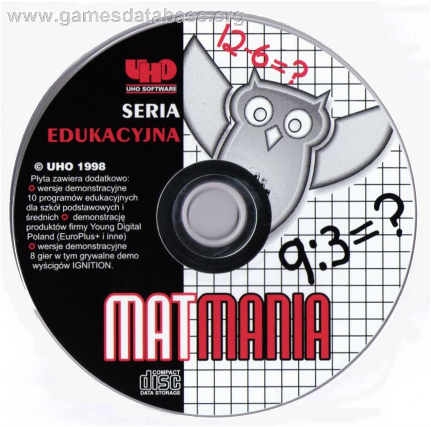 Matmania - Microsoft DOS - Artwork - Disc