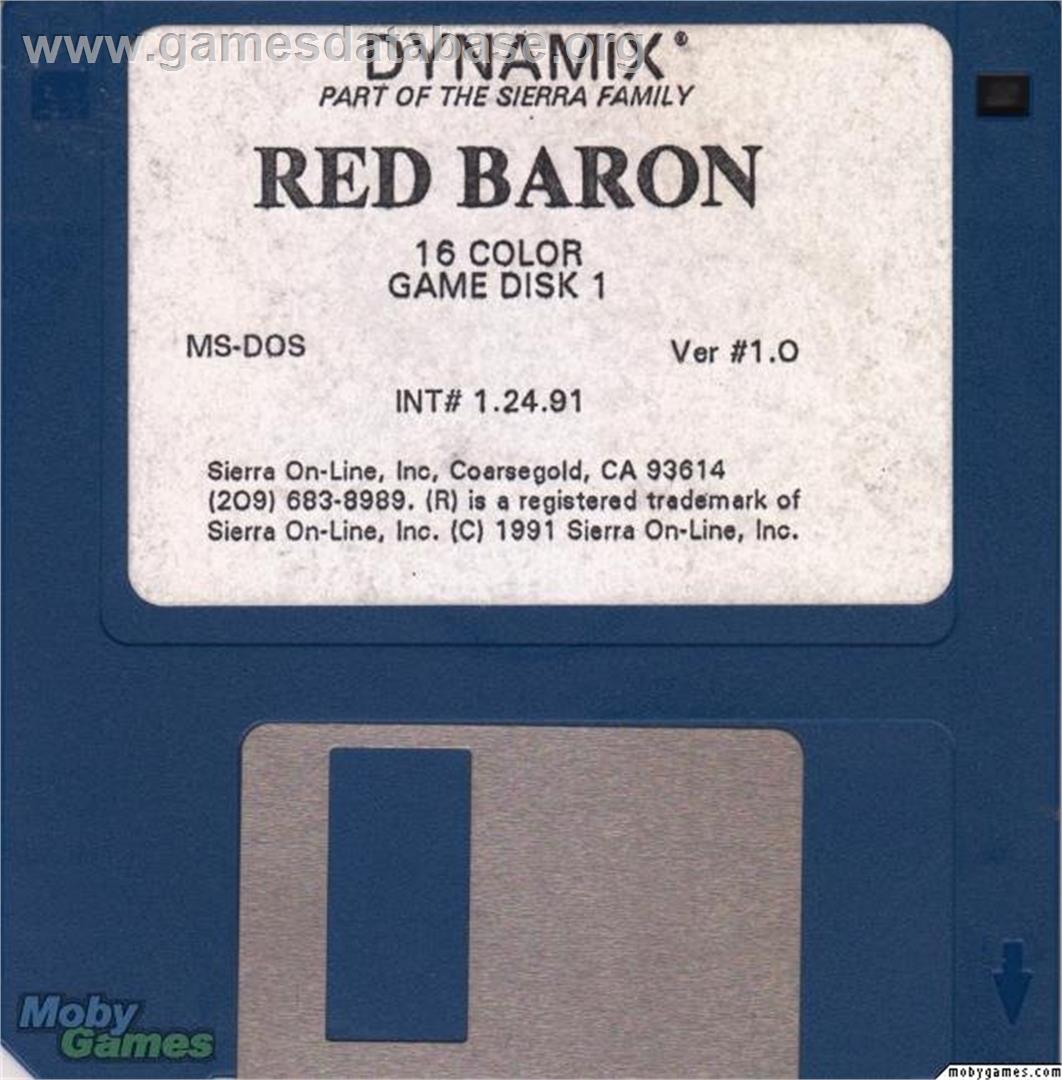 Red Baron - Microsoft DOS - Artwork - Disc