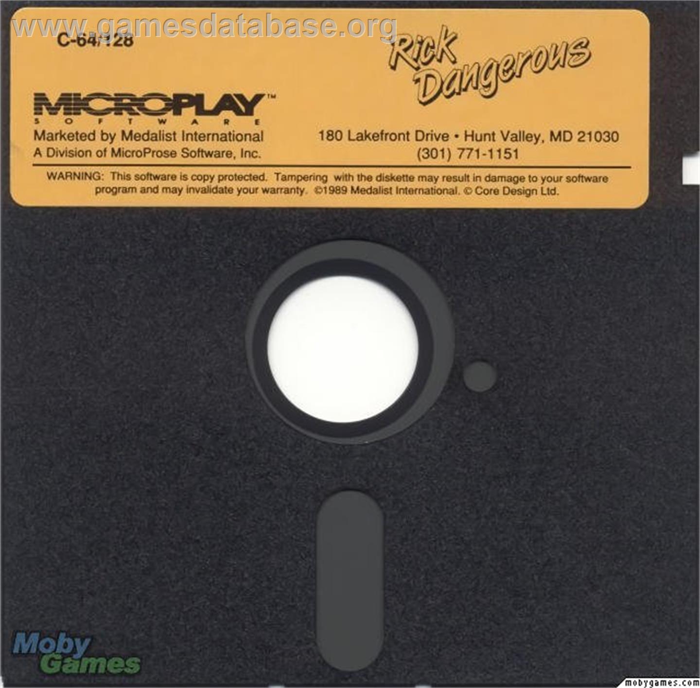 Rick Dangerous - Microsoft DOS - Artwork - Disc
