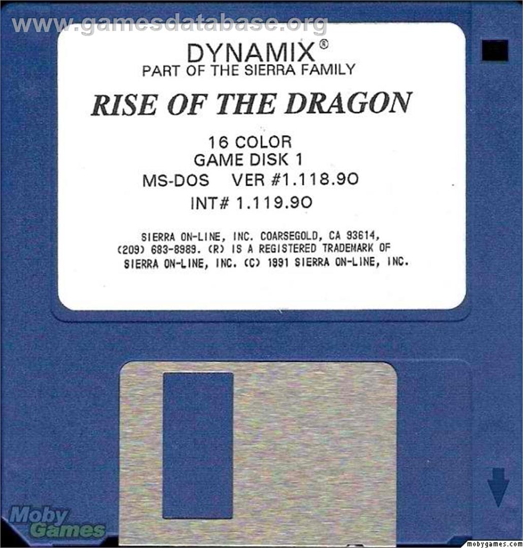 Rise Of The Dragon - Microsoft DOS - Artwork - Disc