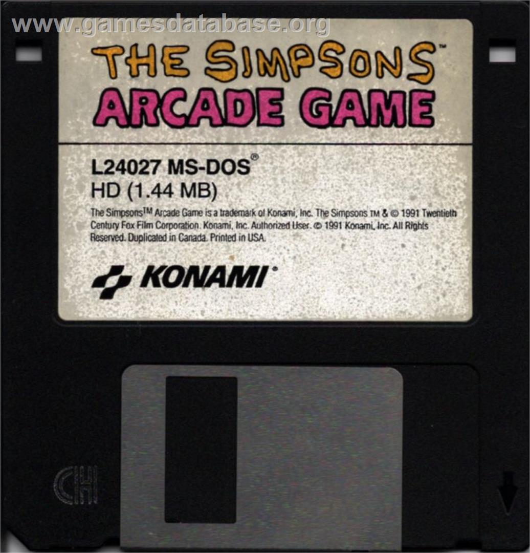 Simpsons Arcade Game, The - Microsoft DOS - Artwork - Disc