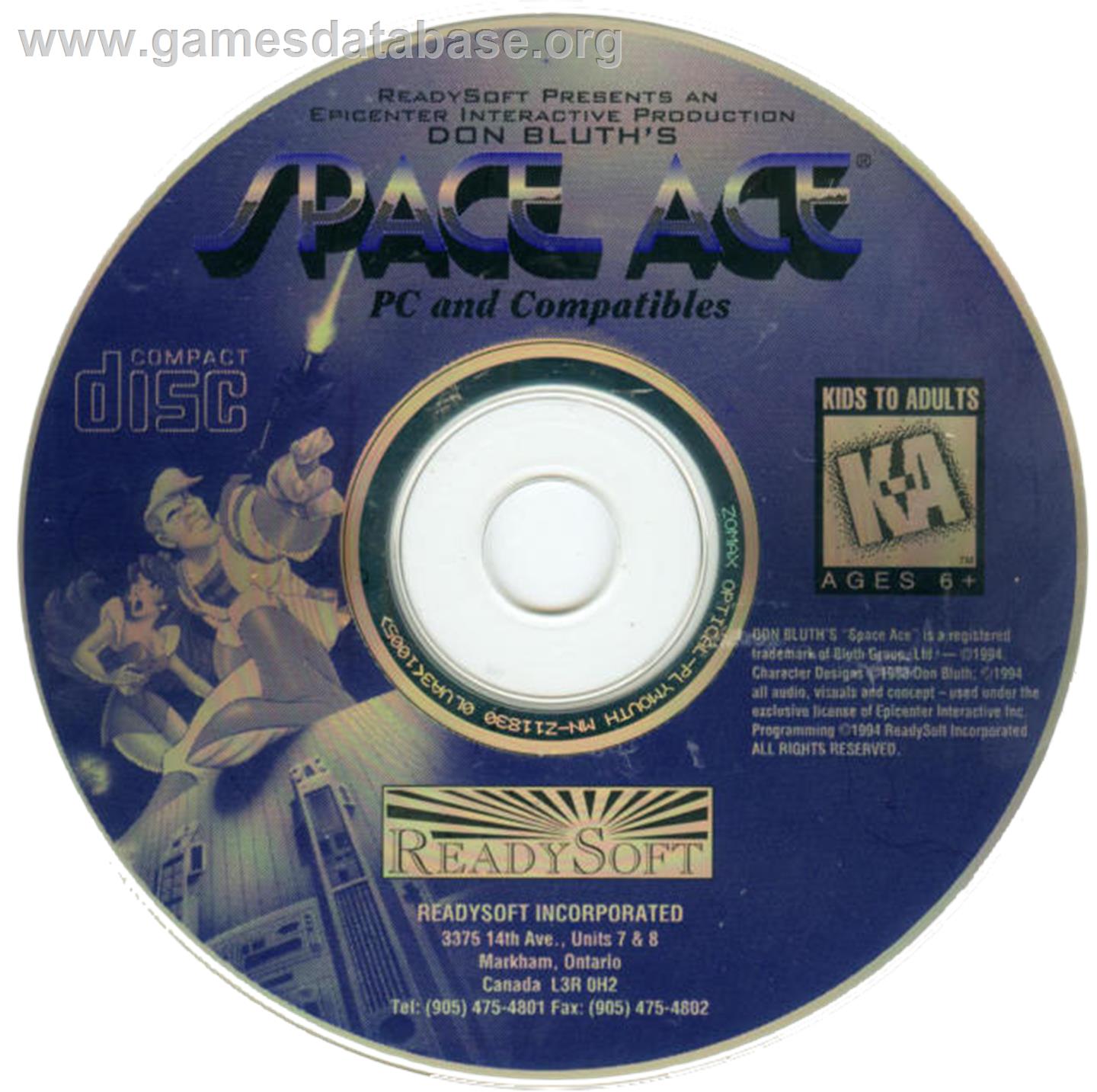 Space Ace - Microsoft DOS - Artwork - Disc