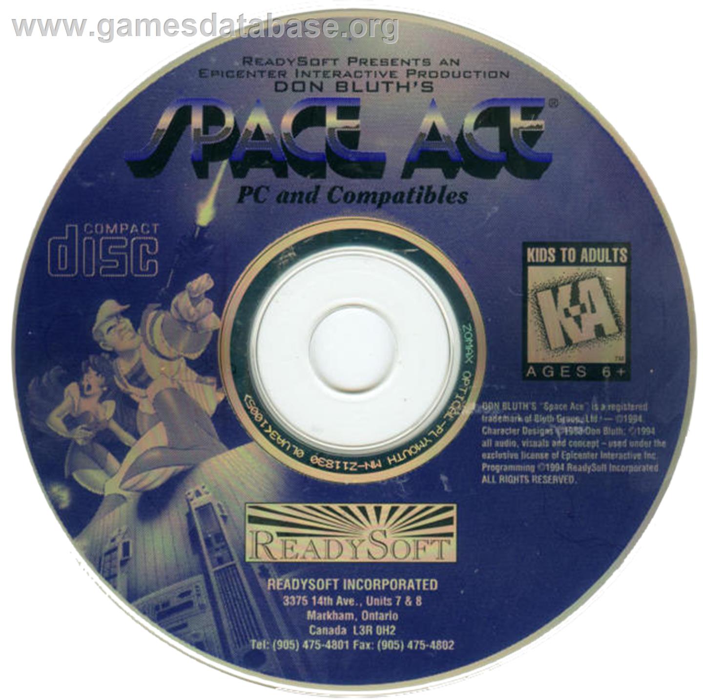 Space Ace (1994) - Microsoft DOS - Artwork - Disc