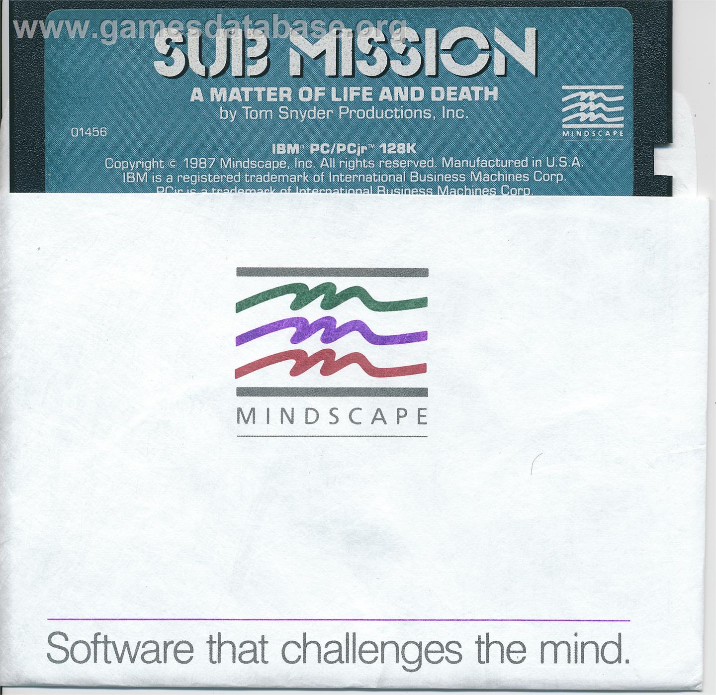 Sub Mission - Microsoft DOS - Artwork - Disc