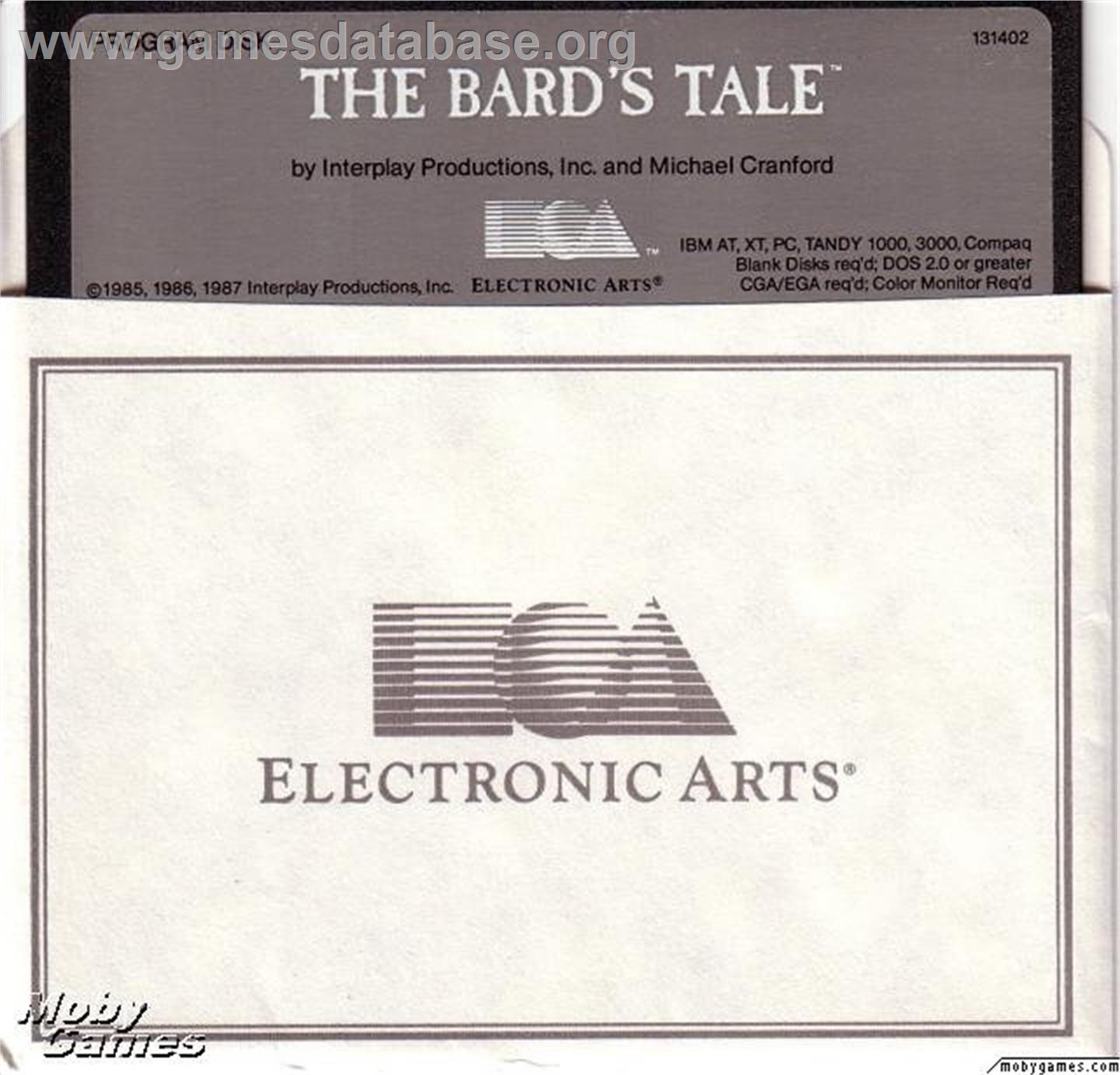 The Bard's Tale 1 - Tales Of The Unknown - Microsoft DOS - Artwork - Disc