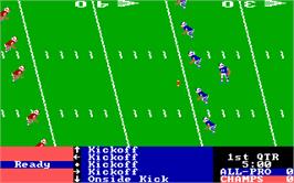 In game image of 4th & Inches on the Microsoft DOS.