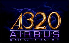 In game image of A320 Airbus on the Microsoft DOS.