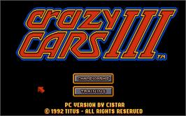 In game image of Crazy Cars 3 on the Microsoft DOS.