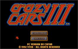 In game image of Crazy Cars 3 on the Microsoft DOS.