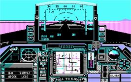 In game image of F-16 Combat Pilot on the Microsoft DOS.