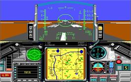 In game image of Falcon A.T. on the Microsoft DOS.