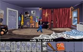 In game image of Flight Of The Amazon Queen on the Microsoft DOS.