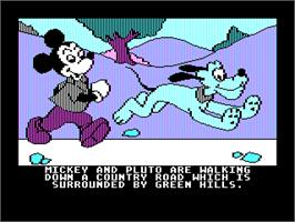 In game image of Mickey's Space Adventure on the Microsoft DOS.