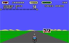 In game image of Super Hang-on on the Microsoft DOS.