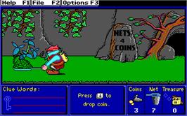 In game image of Super Solvers - Treasure Mountain! on the Microsoft DOS.
