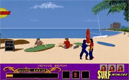 In game image of Surf Ninjas on the Microsoft DOS.