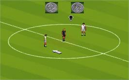 In game image of UEFA Champions League 1996/97 on the Microsoft DOS.