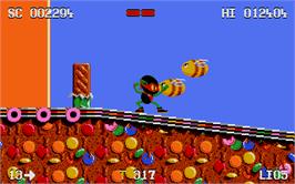 In game image of Zool on the Microsoft DOS.