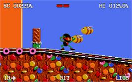 In game image of Zool - Ninja of the “Nth” Dimension on the Microsoft DOS.