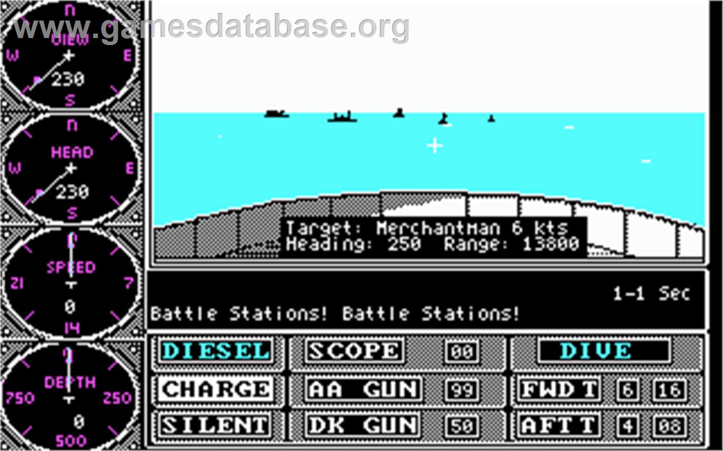 Sub Battle Simulator - Microsoft DOS - Artwork - In Game