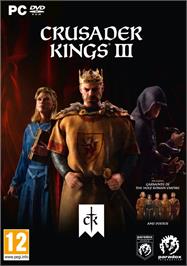 Box cover for Crusader Kings III on the Microsoft Windows.