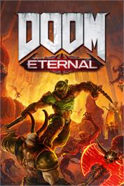 Box cover for DOOM Eternal on the Microsoft Windows.