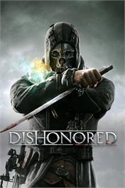 Box cover for Dishonored on the Microsoft Windows.