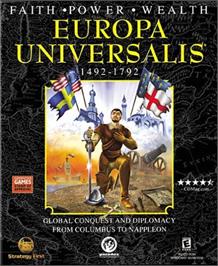 Box cover for Europa Universalis on the Microsoft Windows.