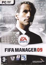 Box cover for FIFA Manager 09 on the Microsoft Windows.