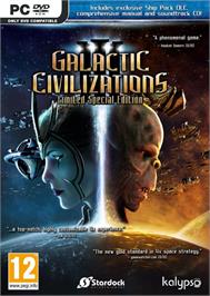 Box cover for Galactic Civilizations 3 on the Microsoft Windows.