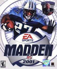 Box cover for Madden NFL 2001 on the Microsoft Windows.