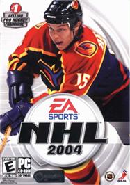 Box cover for NHL 2004 on the Microsoft Windows.