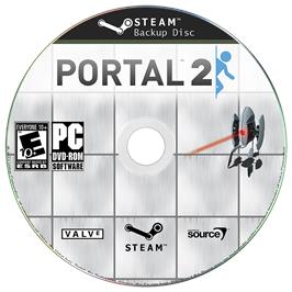 Box cover for Portal 2 on the Microsoft Windows.