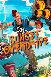 Box cover for Sunset Overdrive on the Microsoft Windows.