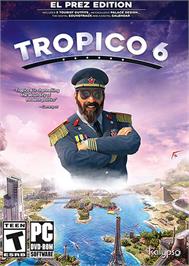 Box cover for Tropico 6 on the Microsoft Windows.