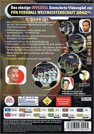 Box back cover for 2002 FIFA World Cup on the Microsoft Windows.