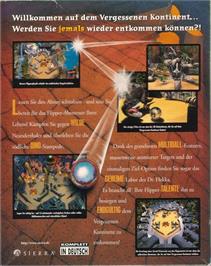 Box back cover for 3-D Ultra Pinball - The Lost Continent on the Microsoft Windows.