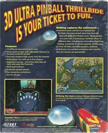 Box back cover for 3-D Ultra Pinball - Thrillride on the Microsoft Windows.