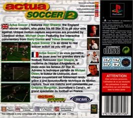 Box back cover for Actua Soccer 2 on the Microsoft Windows.