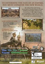Box back cover for Age of Empires 3 on the Microsoft Windows.