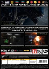 Box back cover for Alien - Isolation on the Microsoft Windows.