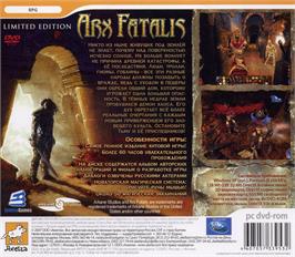 Box back cover for Arx Fatalis on the Microsoft Windows.