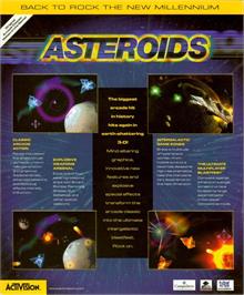 Box back cover for Asteroids on the Microsoft Windows.