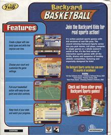 Box back cover for Backyard Basketball on the Microsoft Windows.